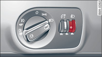 Dashboard: Light switch with headlight range control